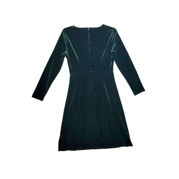 JESSAKAE Dark Green Wonder Dress Sz Large Velvet Long Sleeves Midi Christmas - Picture 4 of 8